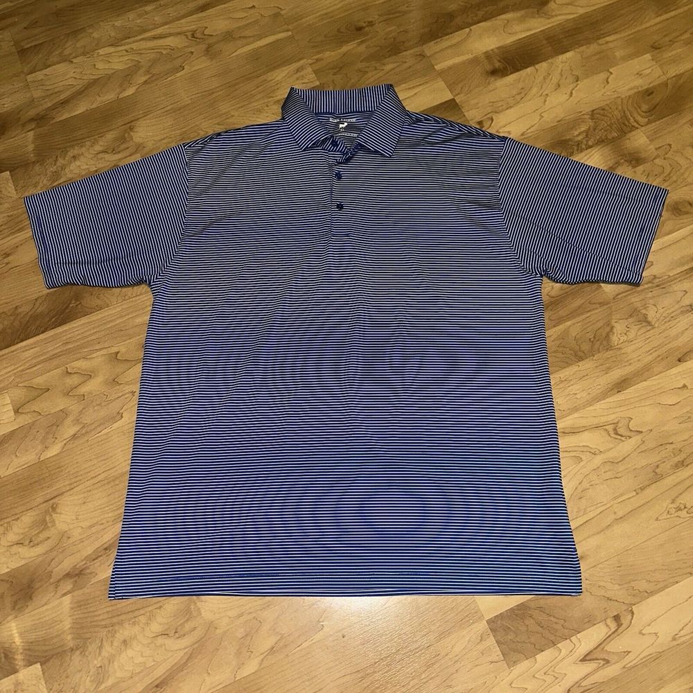 Horn Legend Performance Luxury‎ Blue Polo White Stripes Xl